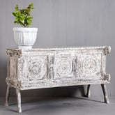 Rajasthan Hand carved Furniture Antique Solid Wood Damchiya in All White